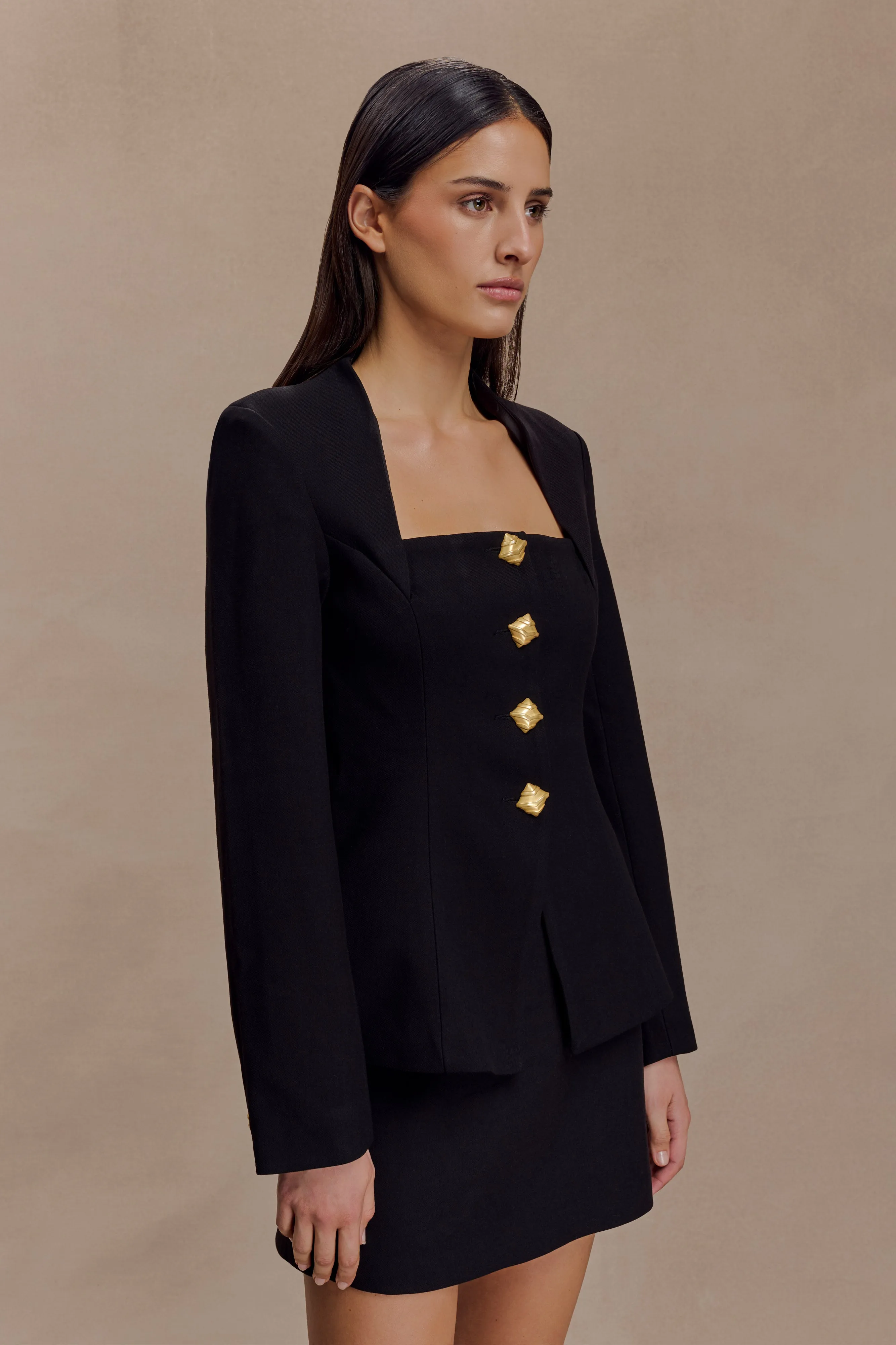 Quick Comfort Design Gina Suiting Mini Skirt - Black