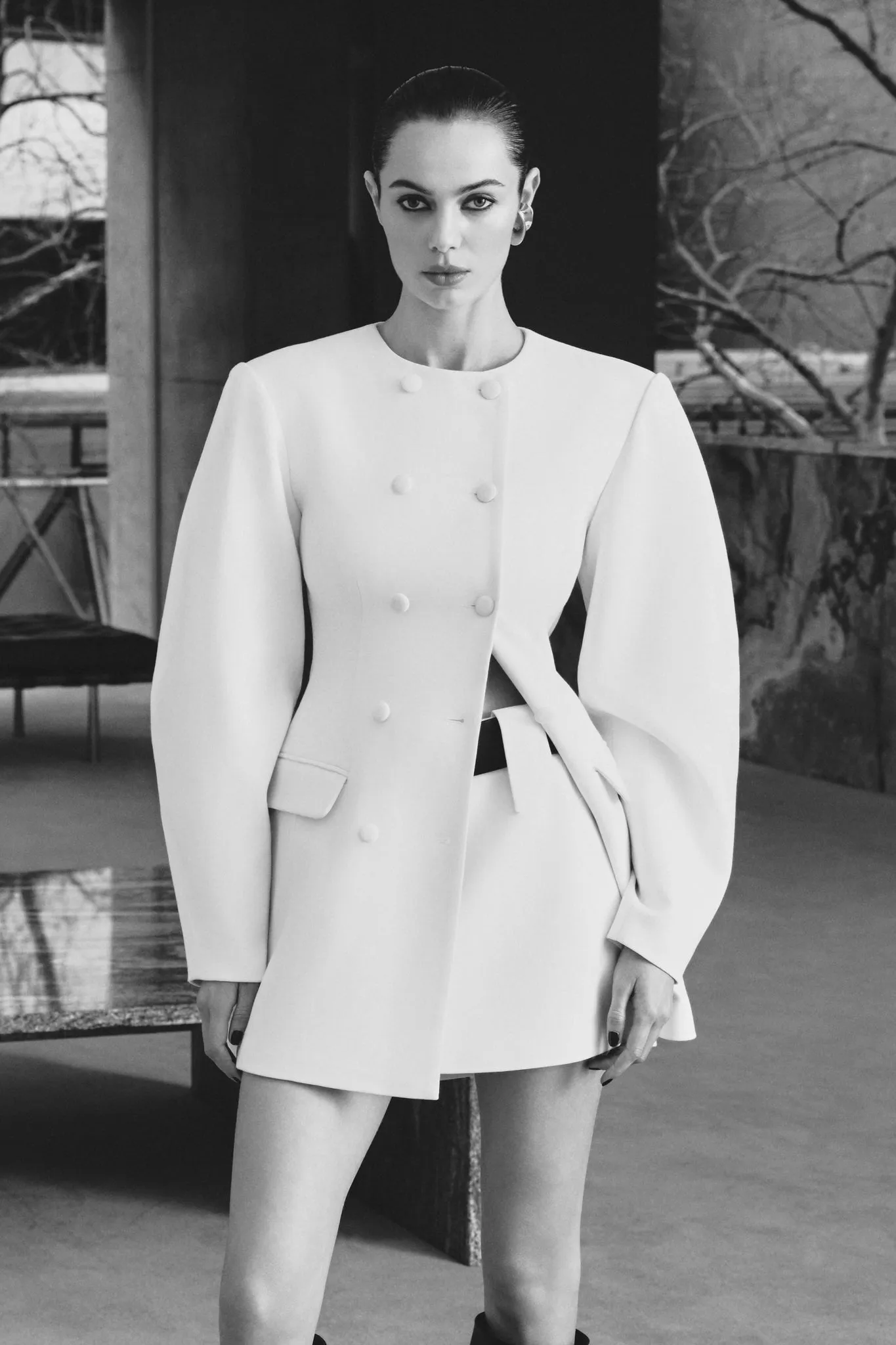 Gina Suiting Mini Skirt - Ivory Smart Style ReinforcedHemline