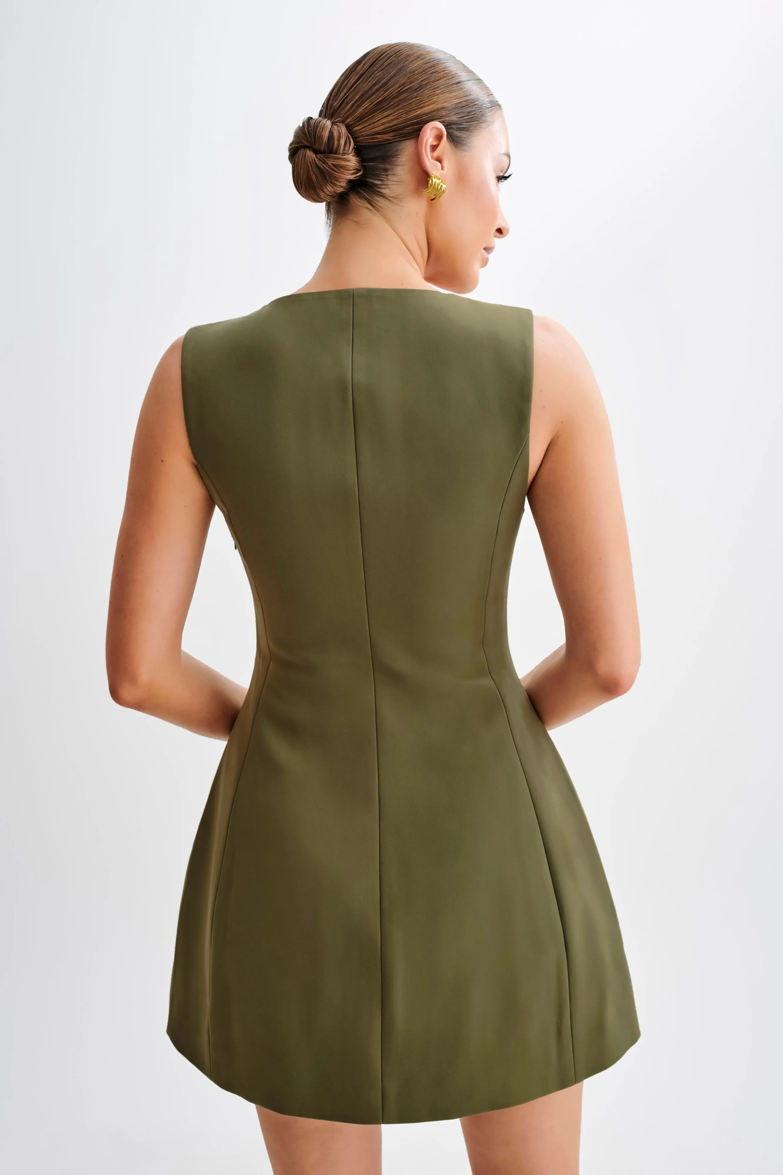 Smart Fabric Lysandre Crepe Mini Dress - Military Olive