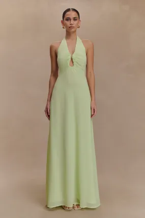 Malakhai Chiffon Halter Maxi Dress - Pastel Green Style Upgrade