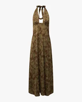 Halter Deep V Maxi Dress Night Charm Quick Layer