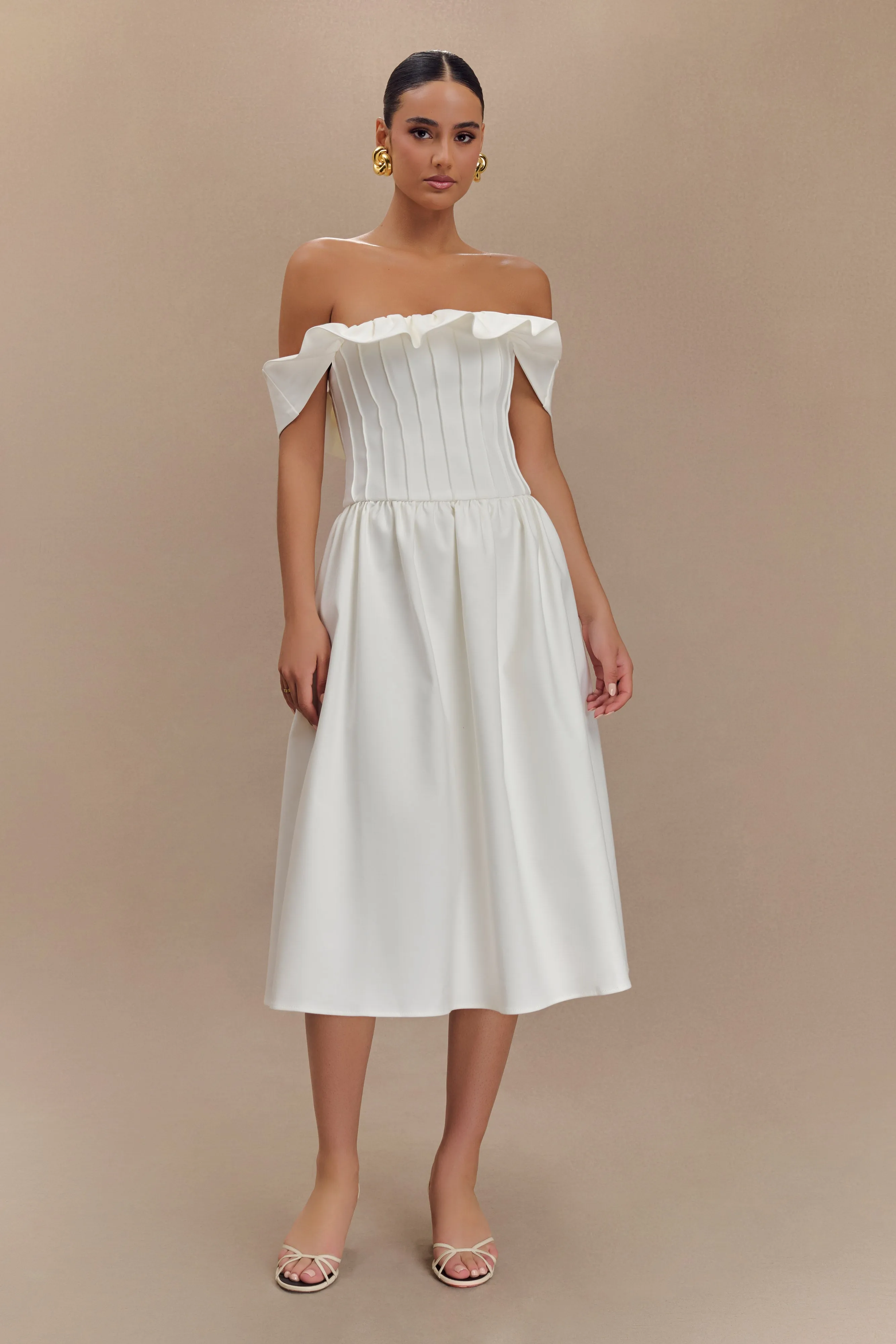 Fit Mood Orla Strapless Cotton Midi Dress - White