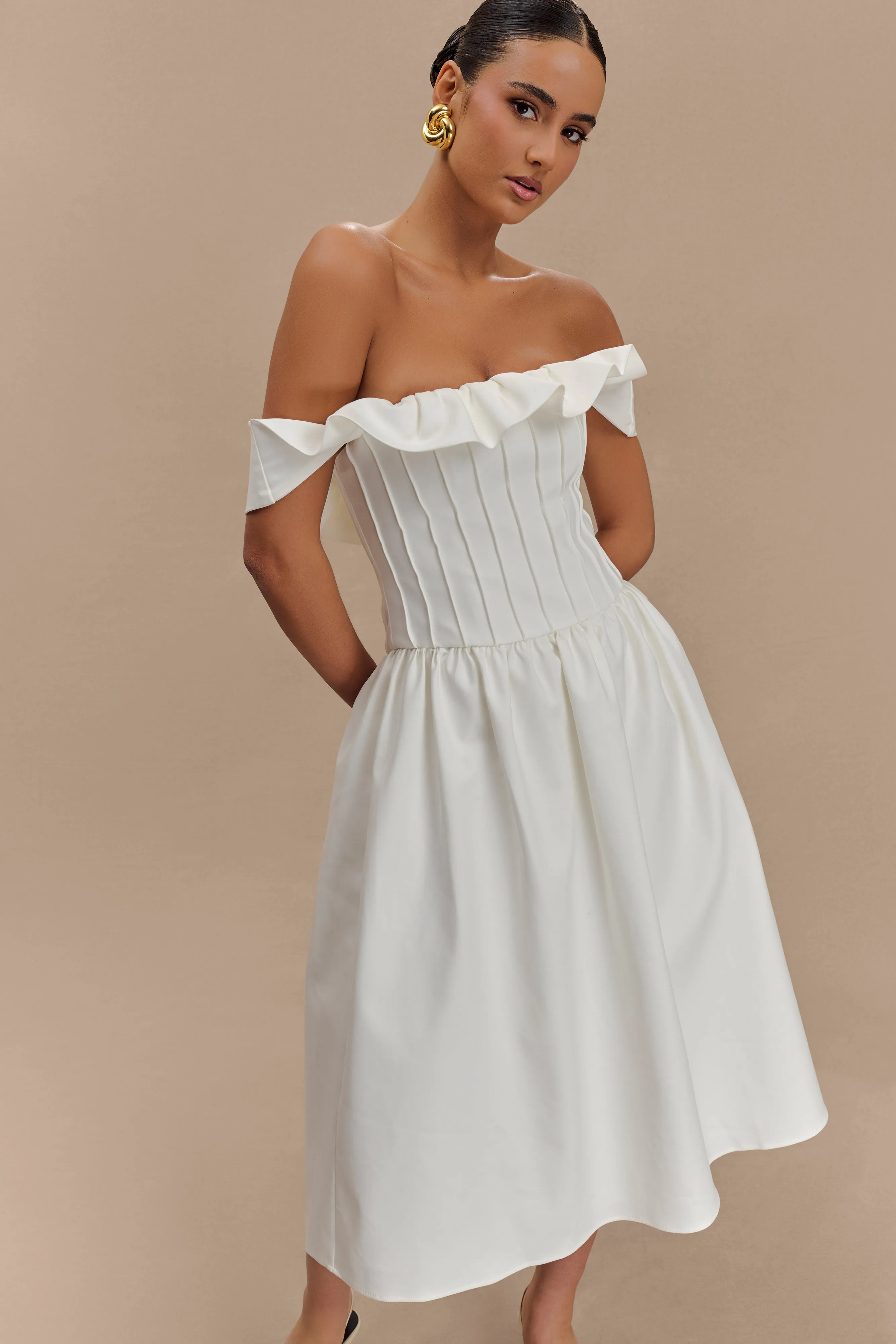 Pure Piece Spring-Season Orla Strapless Cotton Midi Dress - White