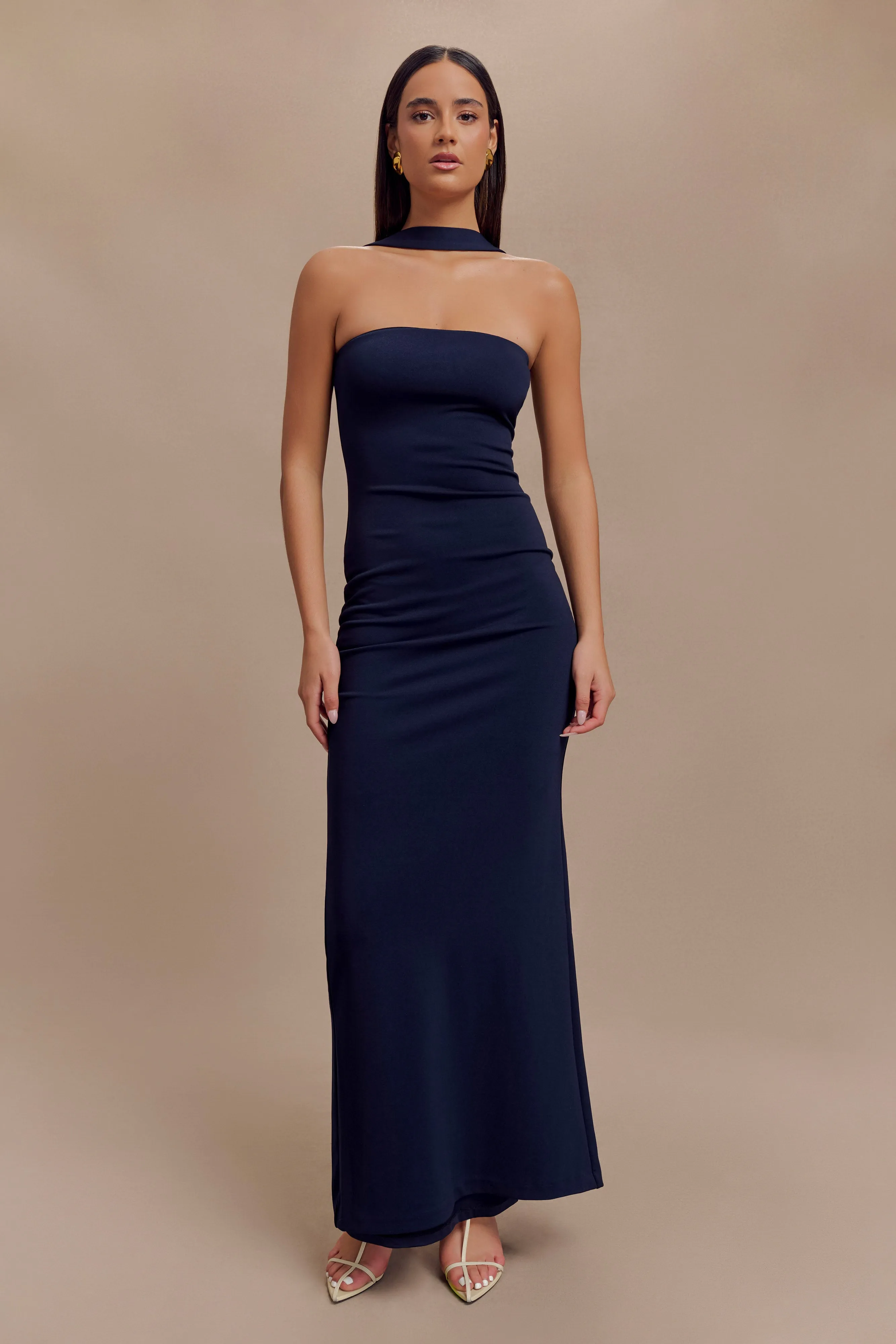 Velma Halter Collar Maxi Dress - Dark Navy Style Upgrade