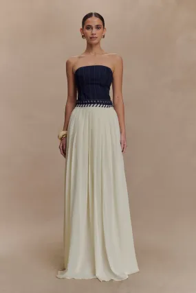 Everyday Use Suella Chiffon Denim Maxi Dress - Indigo Blue