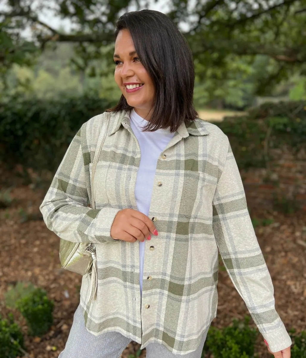 Basic Wear Street Light Green Check Soft Jersey Shirt
