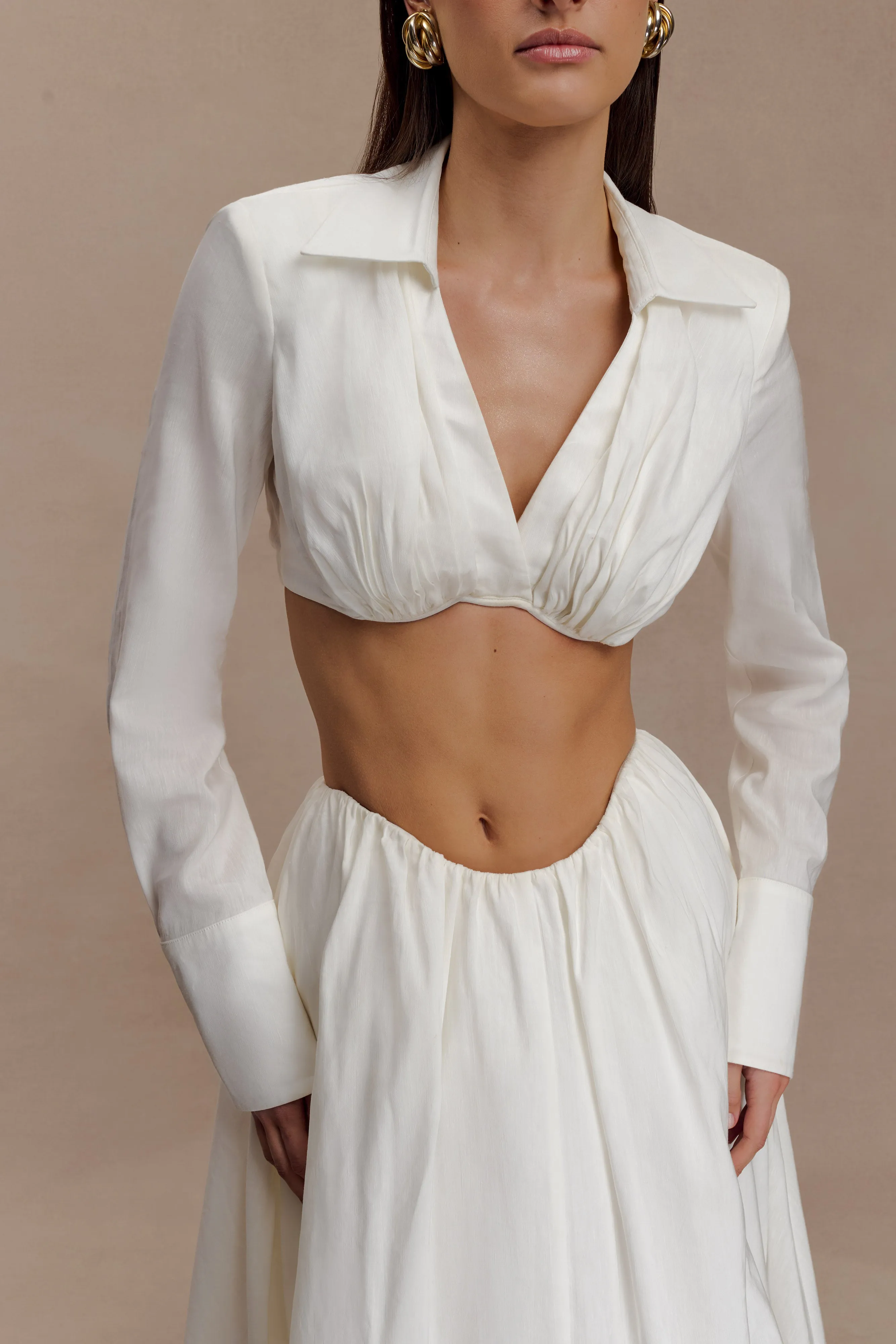 Greta Shirt Bra - White ZonalVentilation Wicking Inner Lining