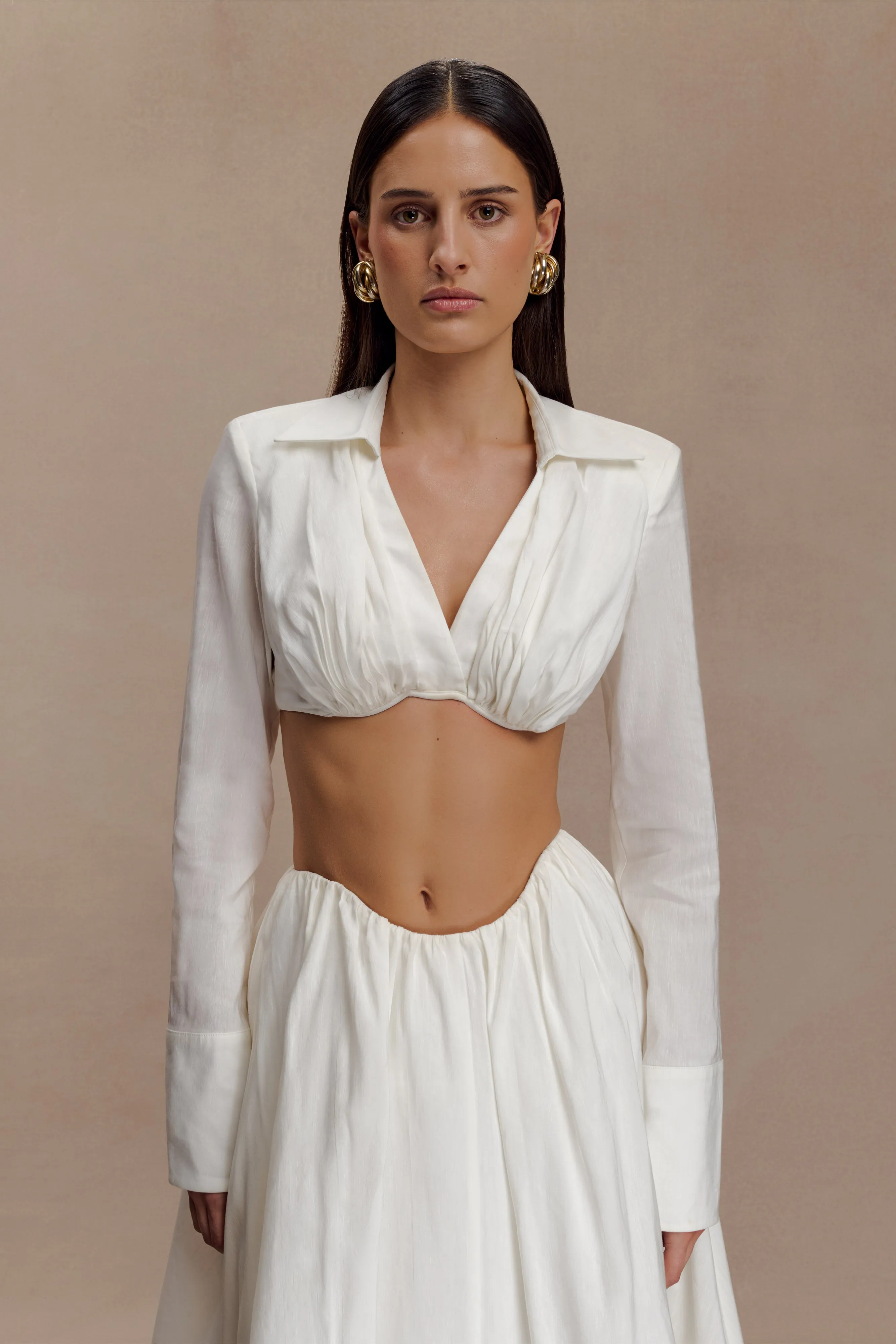 Versatile Design Greta Shirt Bra - White