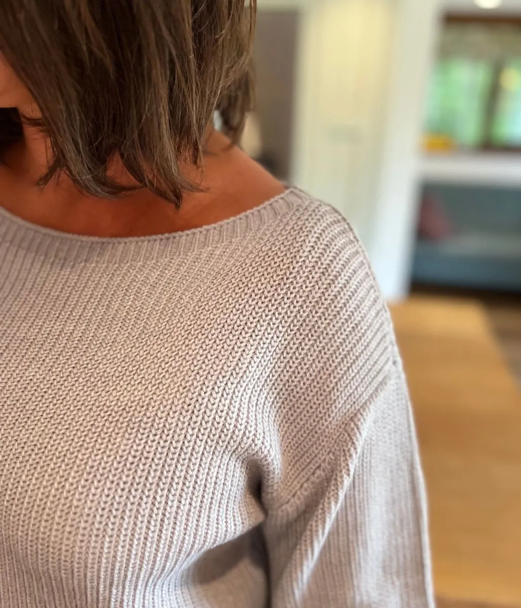 Chilly Ready Grey Boat Neck Knitted Jumper