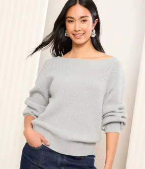 Grey Boat Neck Knitted Jumper Effortless Style