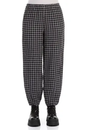 Stay Comfortable Non Iron Technology Grey Check Linen Pencil Trousers