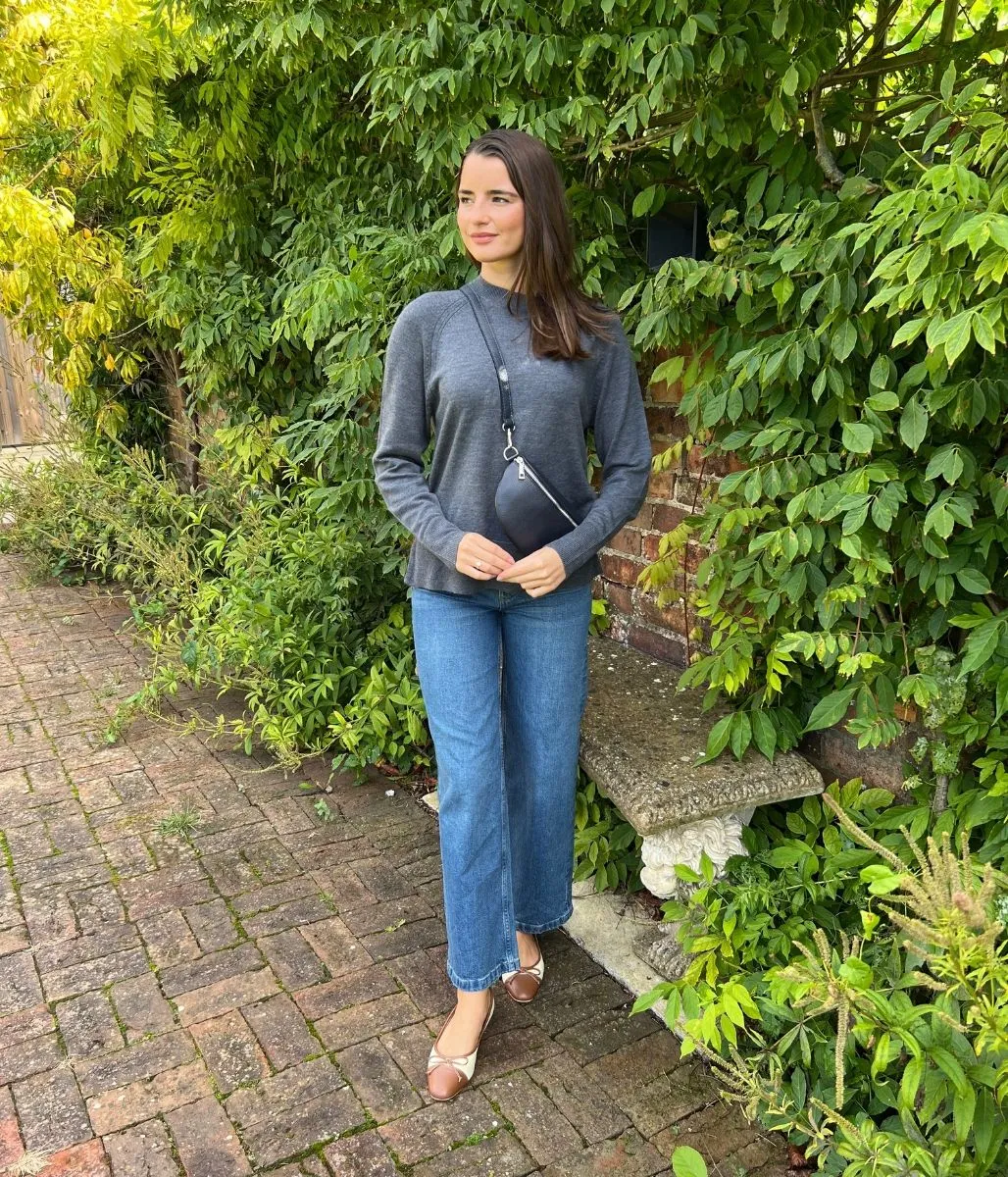Sustainable Sourcing Certified Grey Fine Merino Wool Jumper