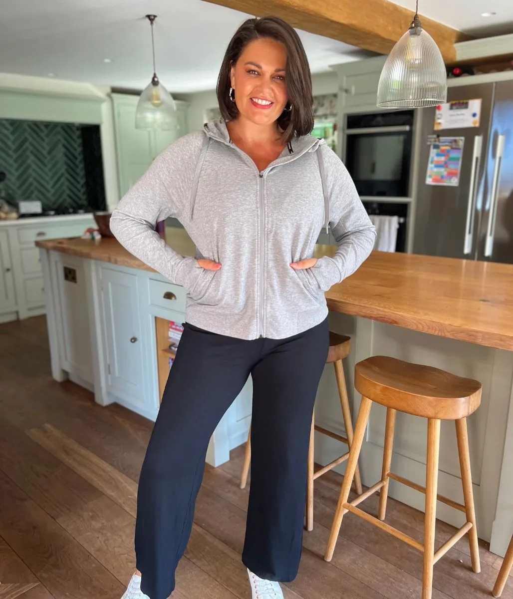 Grey Full Zip Hoodie Global Glow Open Heart
