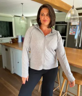 Grey Full Zip Hoodie Beauty Glow breathable materials