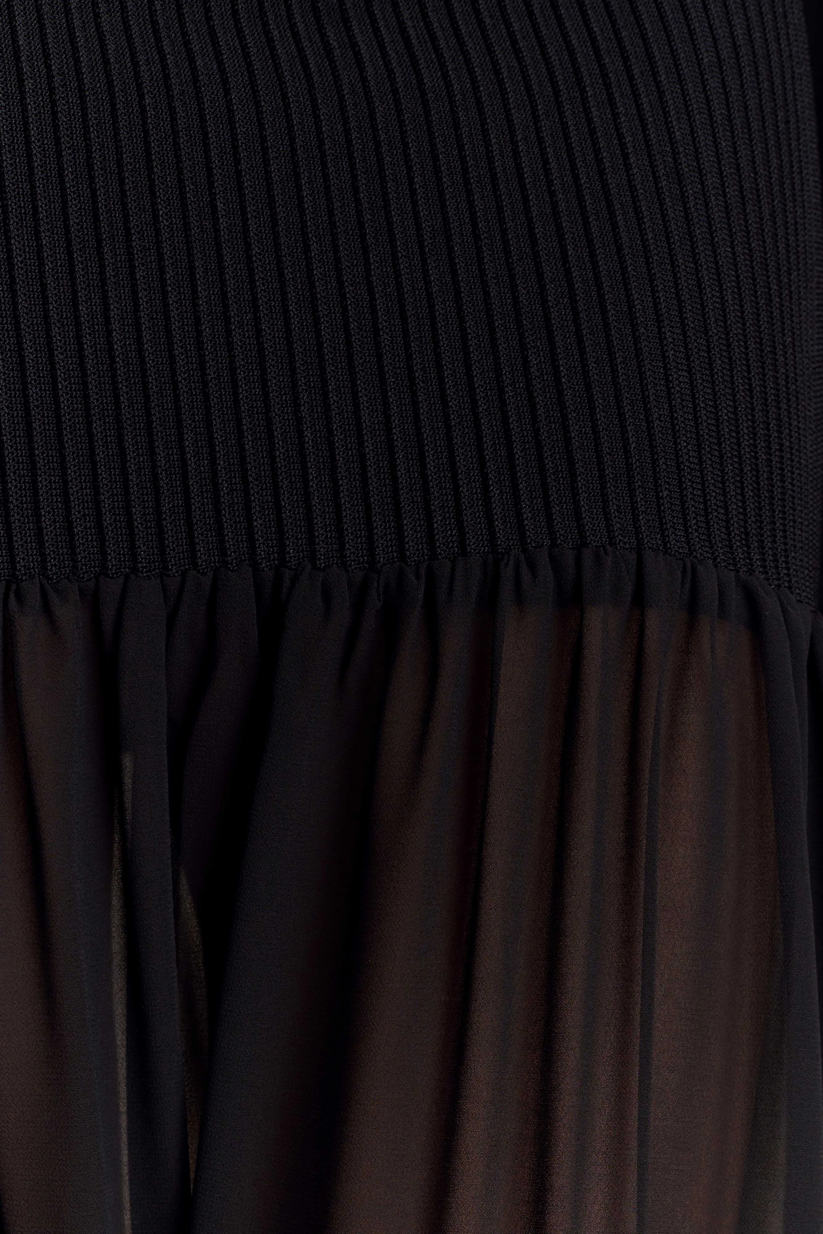 Haille Knit Chiffon Maxi Dress - Black Light Weave Subtle Glam