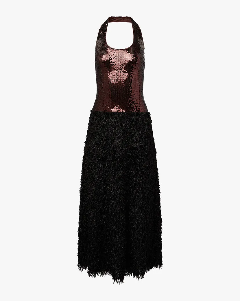 Halter Midi Dress Water-resistant