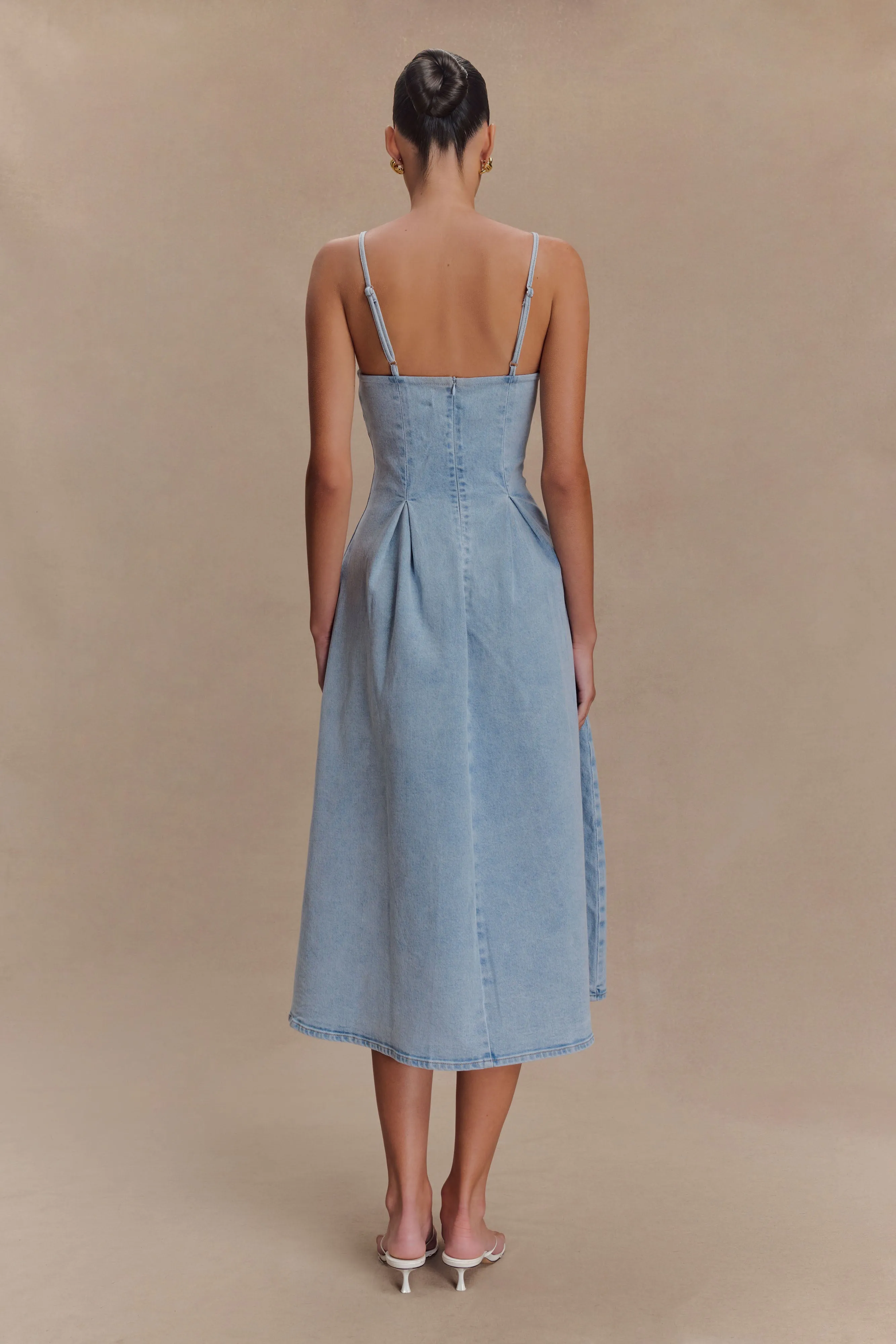 Harlyn Denim Midi Dress - Light Blue Light Fit Timeless Look Wear