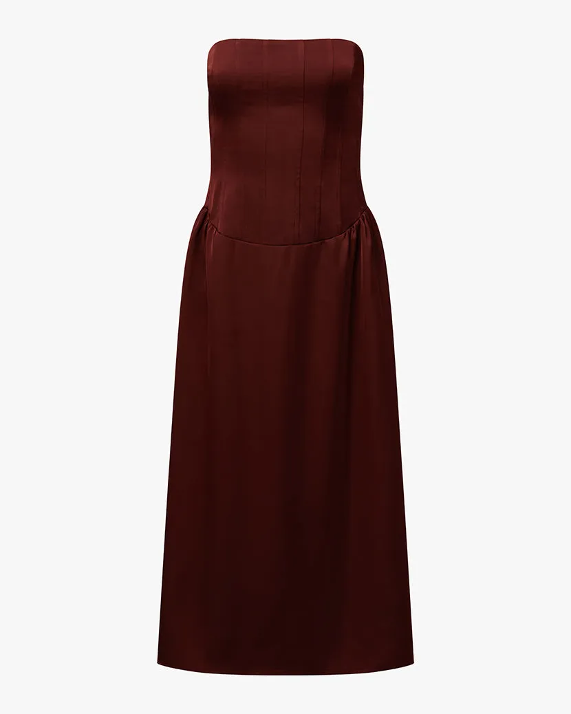 Moment Light Corset Column Midi Dress