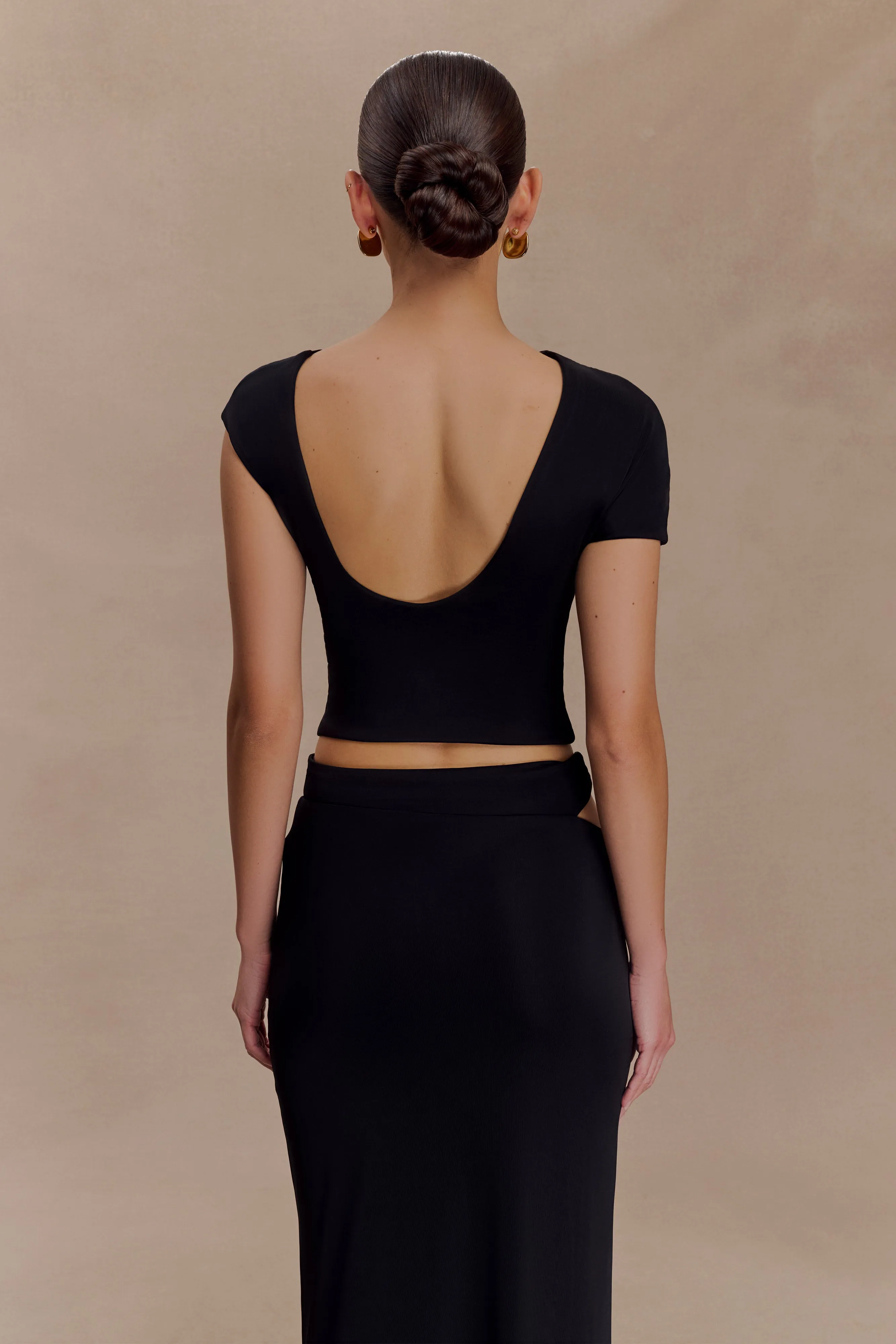 Haven Slinky Twist Top - Black Denim Shirt