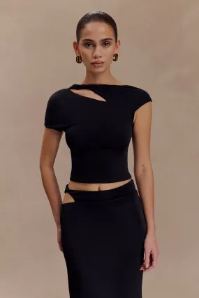 CrossBackDesign Haven Slinky Twist Top - Black