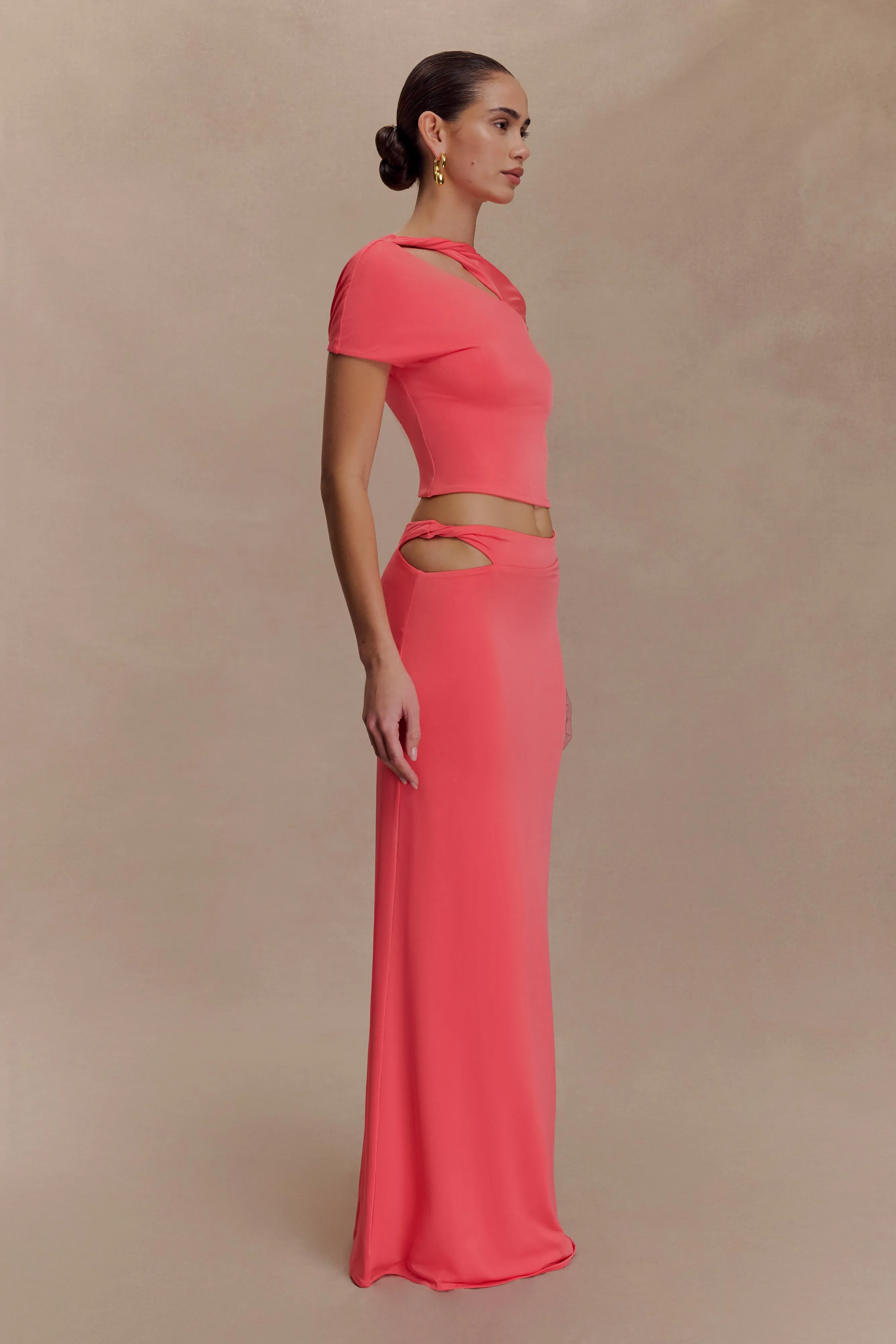 Soft Pullover Haven Slinky Twist Top - Coral