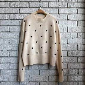 HEART Embroidery Sweater Versatile Knit