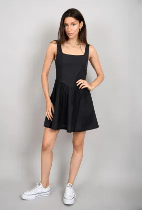 HELSIE MINI DRESS Side Pleats Empire-Waist