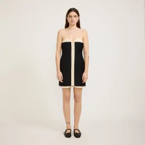 Skin Glow Olivia Mini Dress Ivory/Black