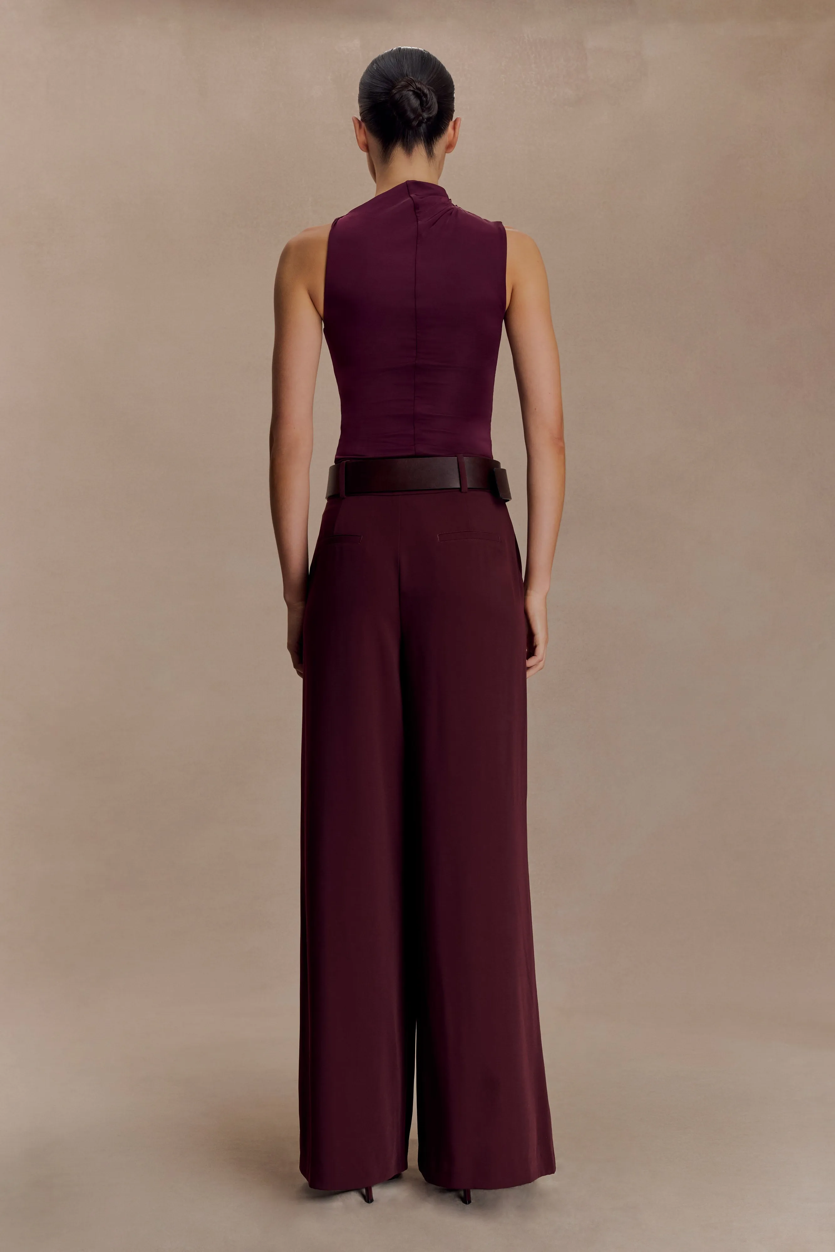 UltraSoft Lining Fade Resistant Coating Hadleigh Sleeveless Slinky Top - Burgundy