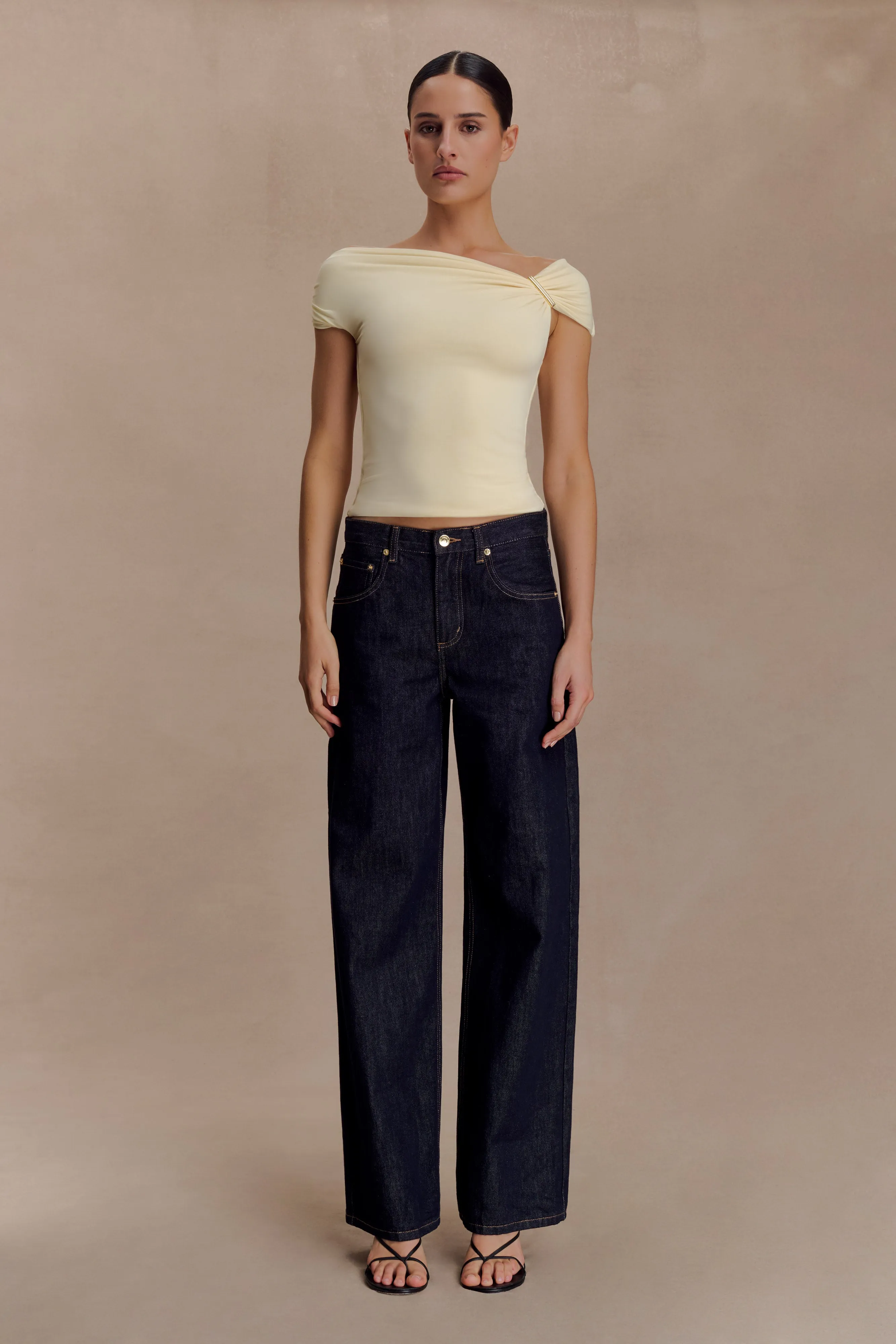 SweatGuard Lining Kinsley Slinky Top With Hardware - Pale Lemon