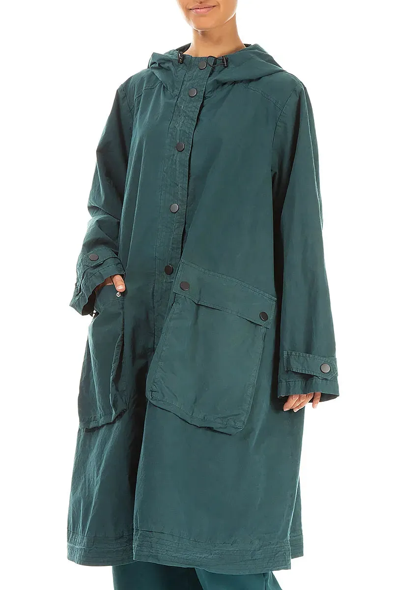 Hooded Peacock Cotton Coat Outdoor Trip