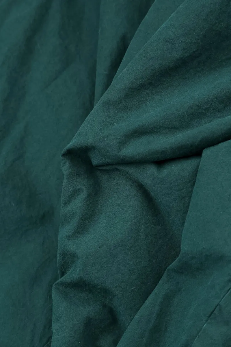 Roll Up Hood Hooded Peacock Cotton Coat