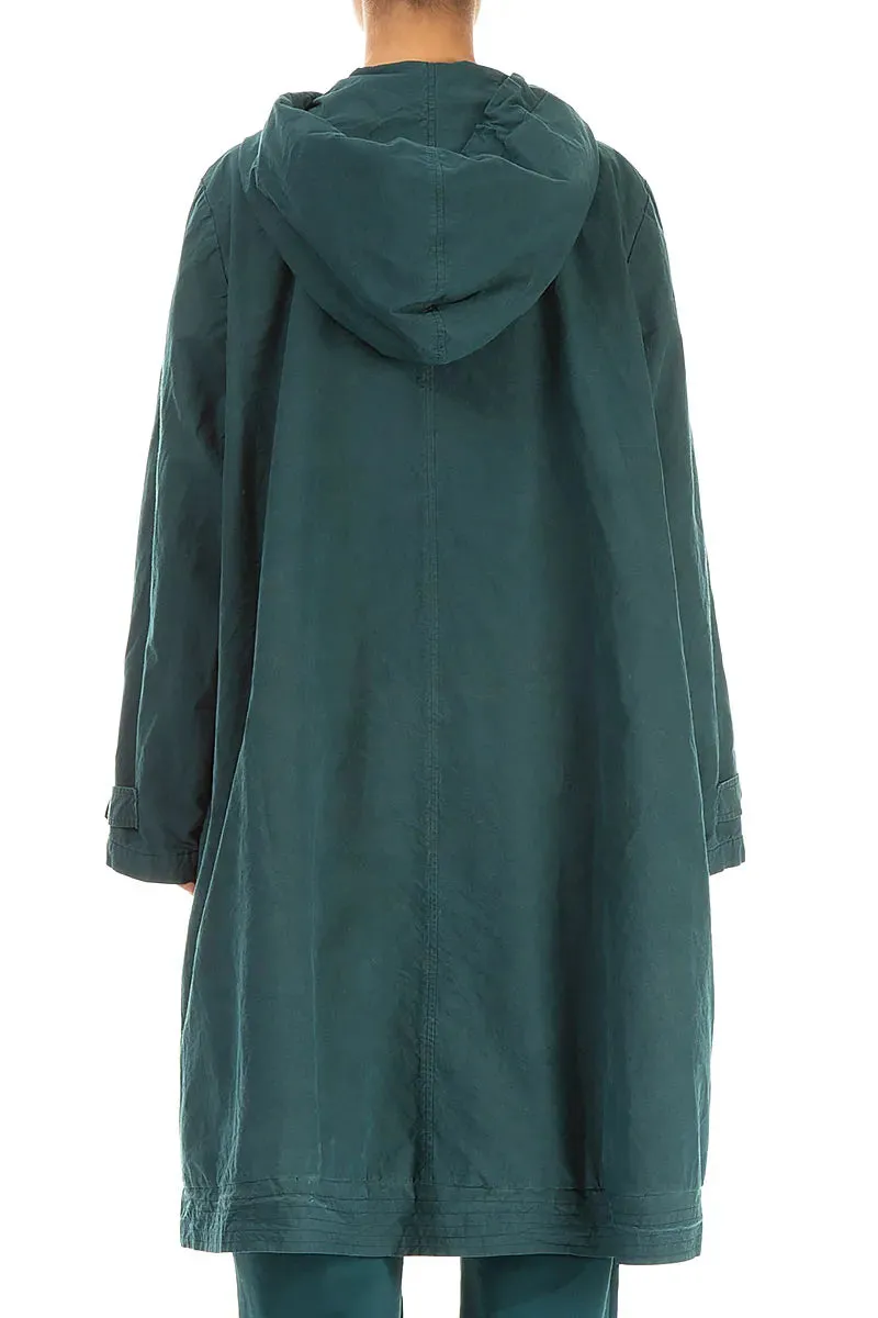 Hooded Peacock Cotton Coat Hollow Fiber Fill