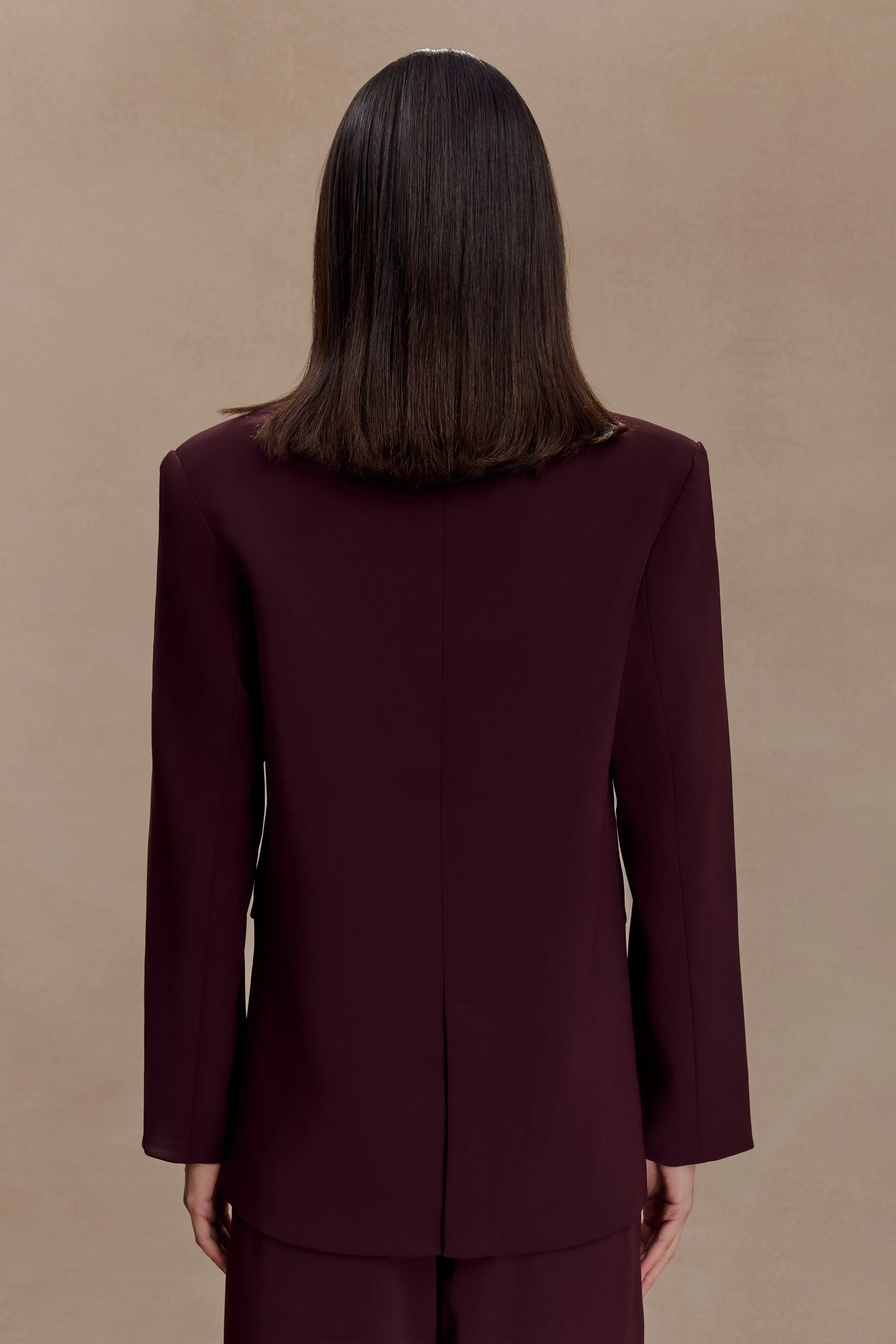 Heavyweight Fabric ReinforcedElbows Mateo Oversized Blazer - Mahogany