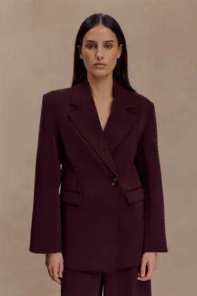 Mateo Oversized Blazer - Mahogany Travel Light Fit Crisp Weather Fit