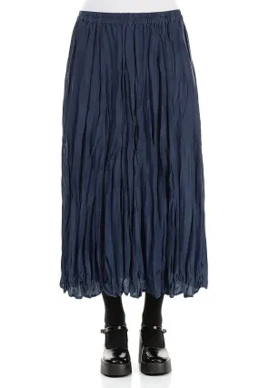 Smart Design Royal Blue Crumpled Pure Silk Skirt