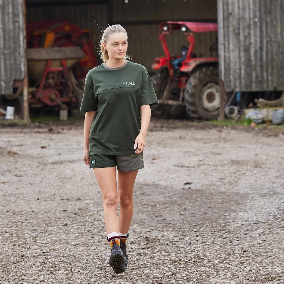 Adjustable Cuff Hose Down T-Shirt Olive