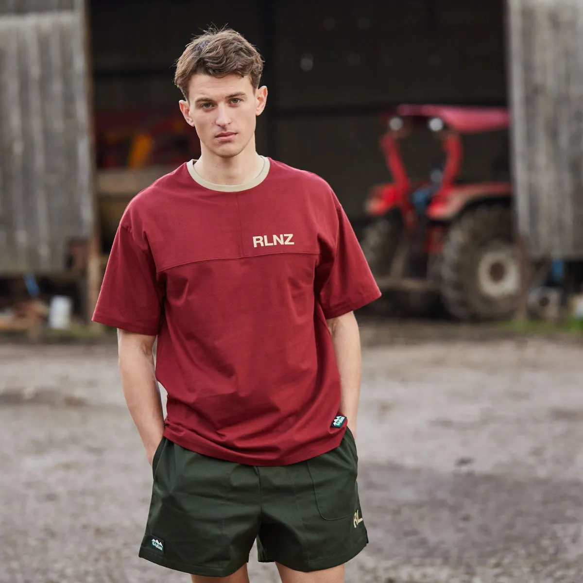 EcoCertified Textile Tapered Side Panels Hose Down T-Shirt Rhubarb