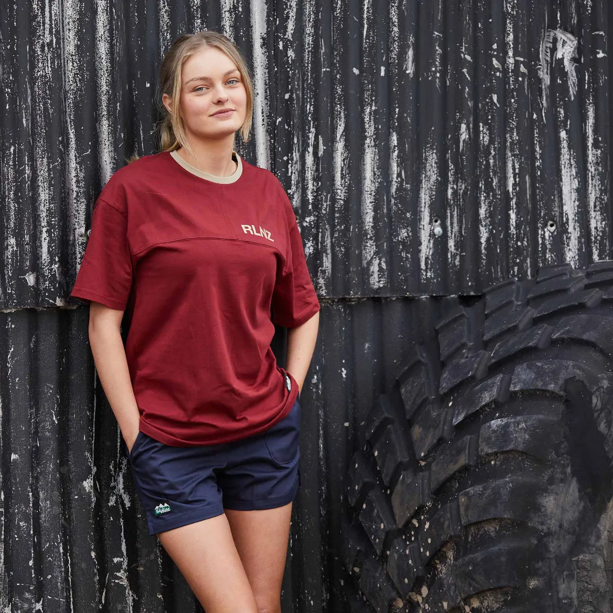 WeightedHem Hose Down T-Shirt Rhubarb