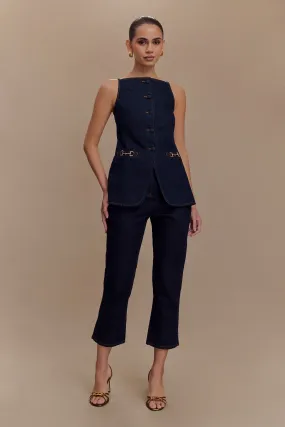 Abrasion resistant Basic Look Hudson Denim Capri Pants - Indigo Blue