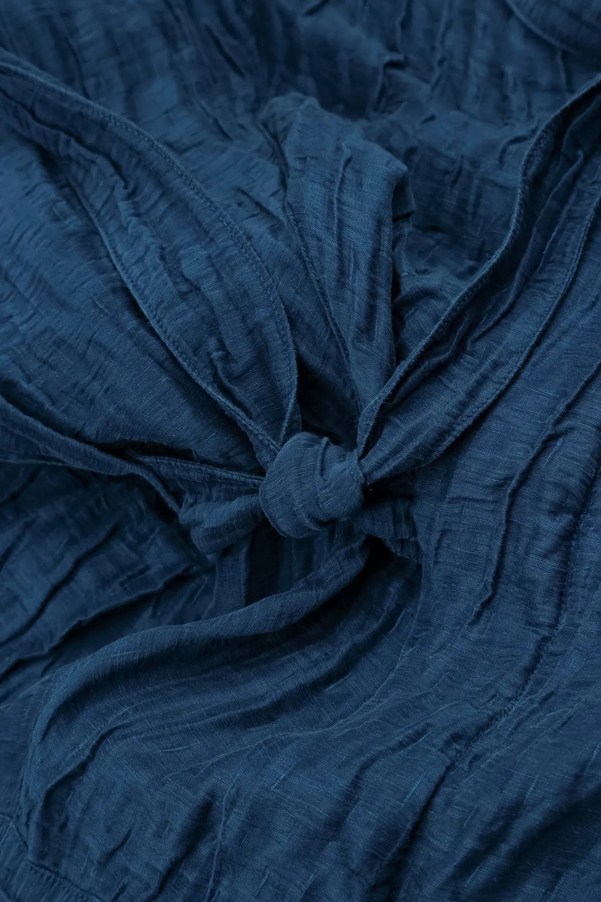 Longer Back Crinkled Royal Blue Silk Linen Jacket Reflective Safety Details