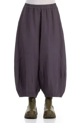Layering Piece Wide Vintage Violet Silk Cotton Trousers