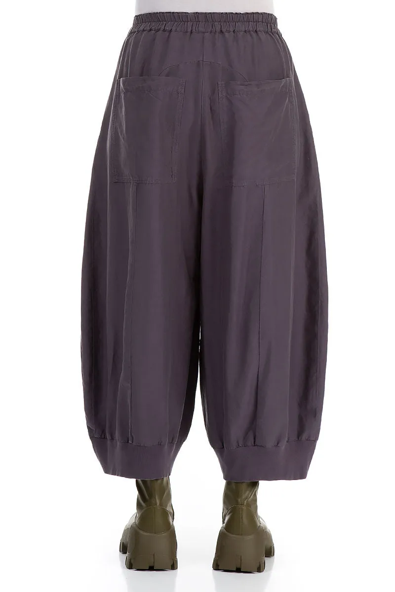 Core Stretch No Iron Wide Vintage Violet Silk Cotton Trousers