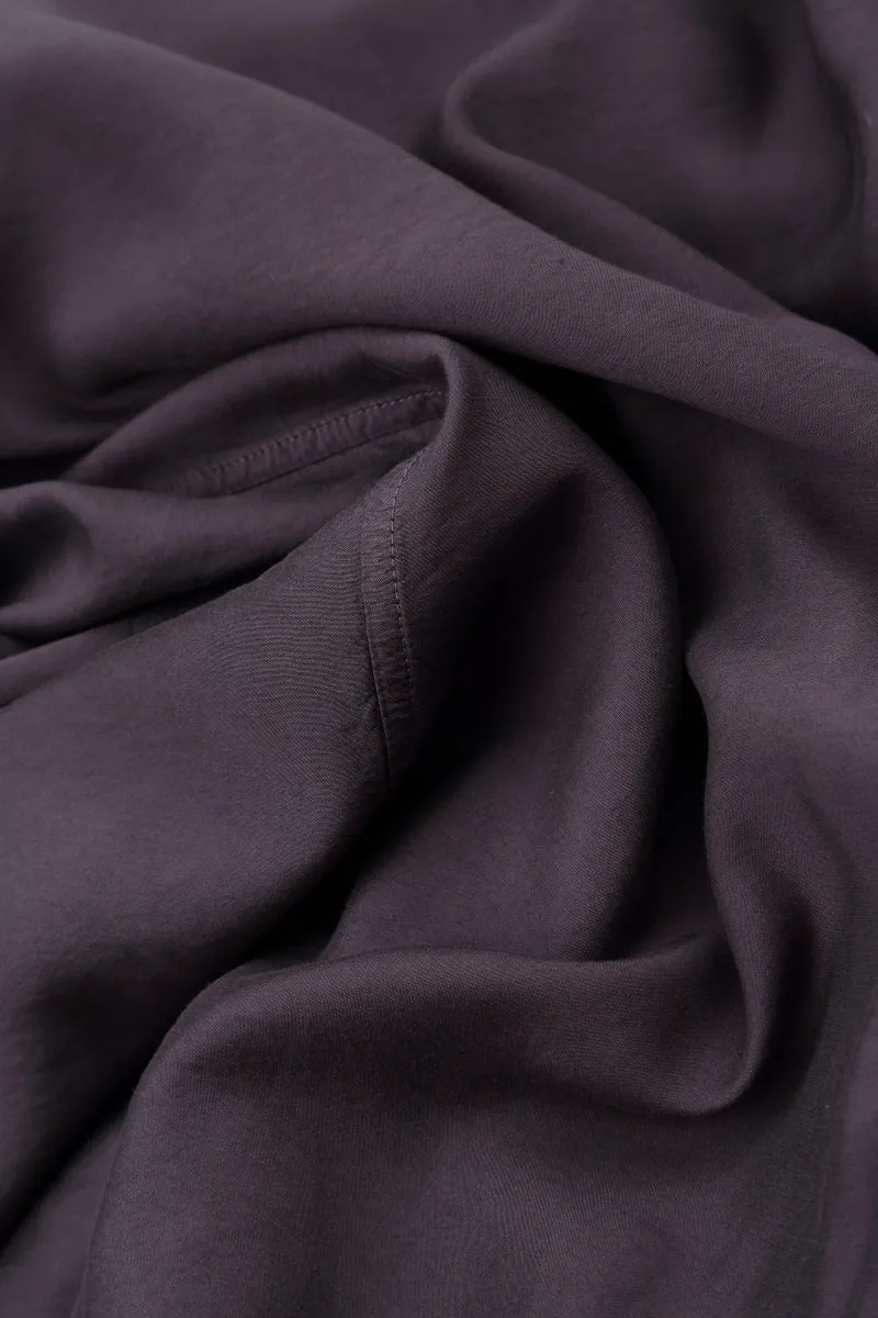 Sporty Look Flexible Look Wide Vintage Violet Silk Cotton Trousers