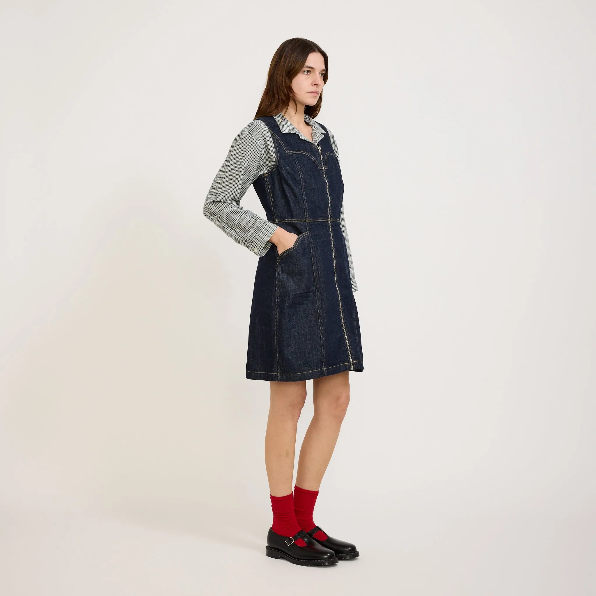 Timeless Cut Stylish Appeal Ina Denim Dress One Wash
