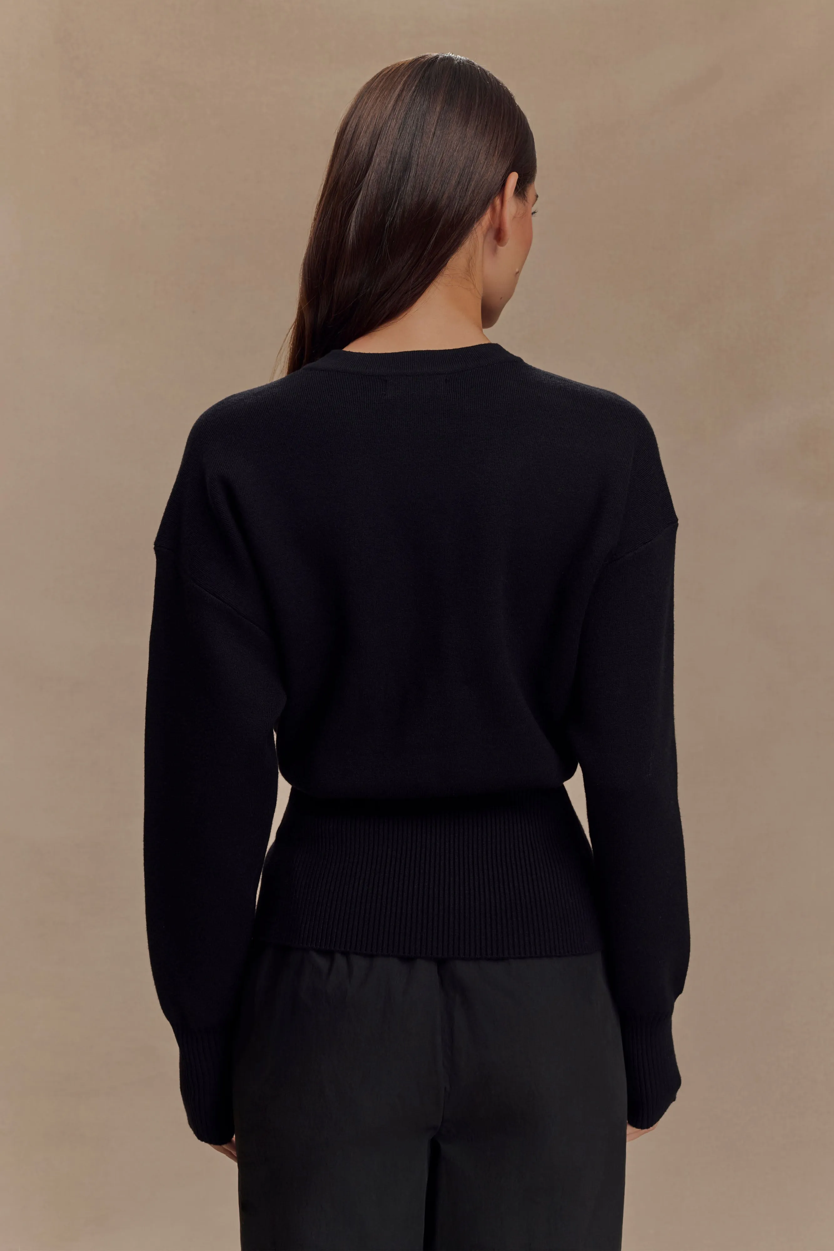 MoistureWickingInterior Sport Fit Alexia Buttoned Oversized Cardigan - Black