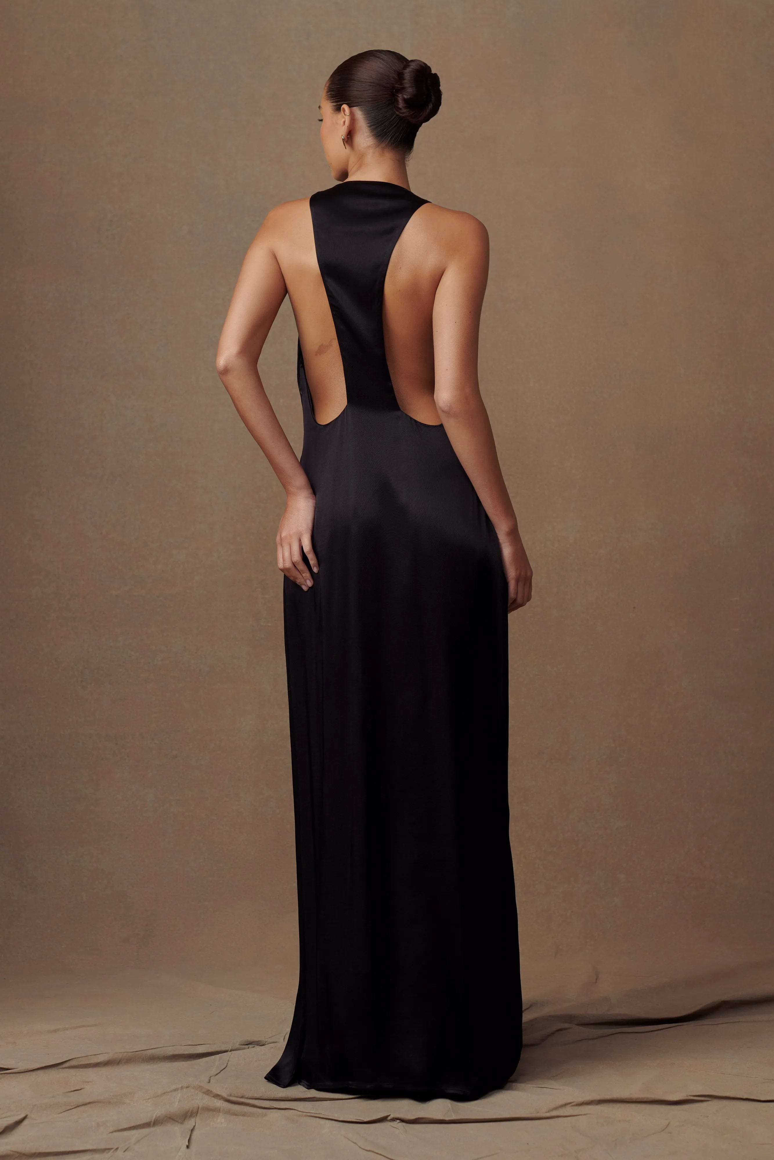 Body Confidence Vibrant Hue Jacquelyn Racerback Maxi Dress - Black