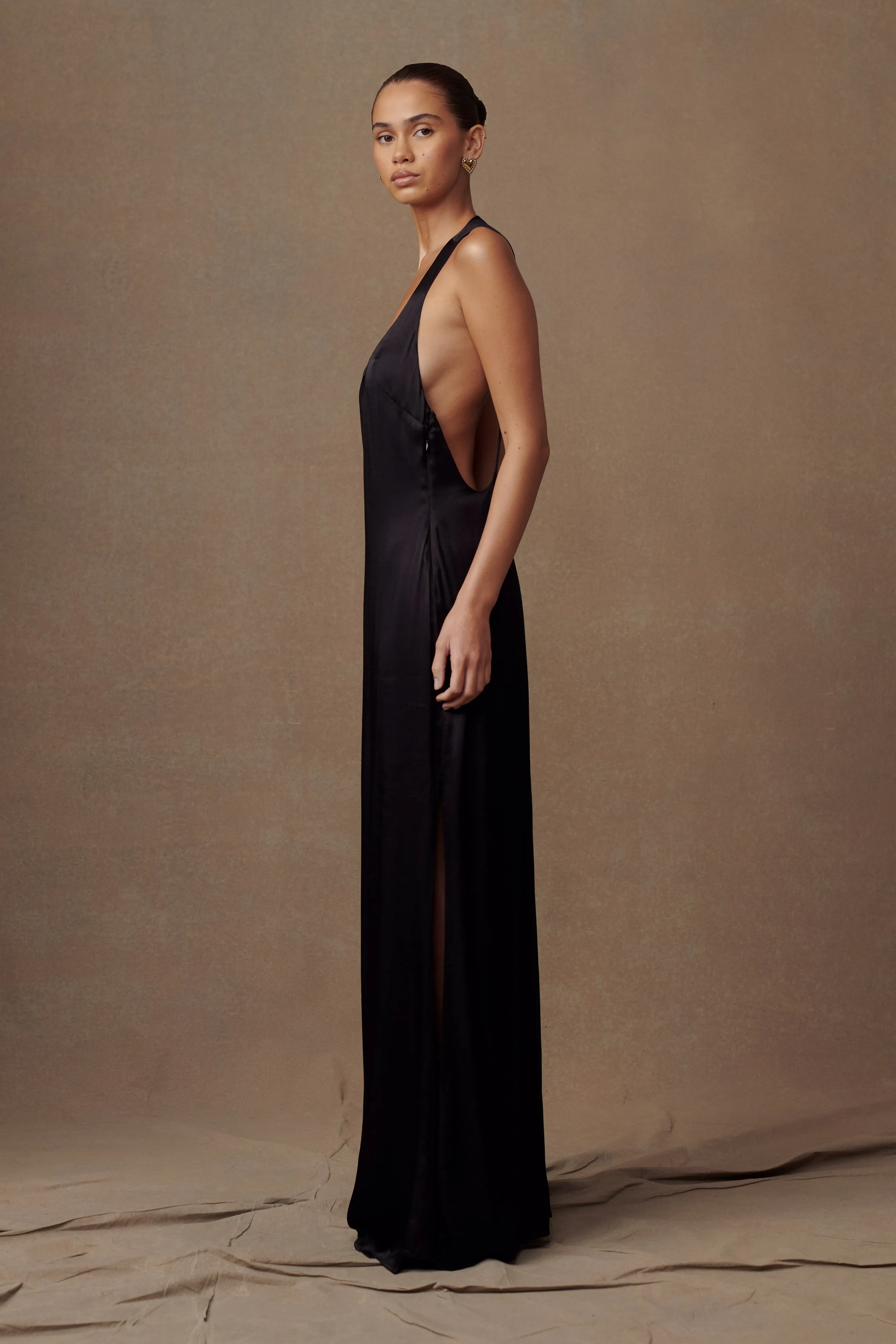Jacquelyn Racerback Maxi Dress - Black Breathable Design