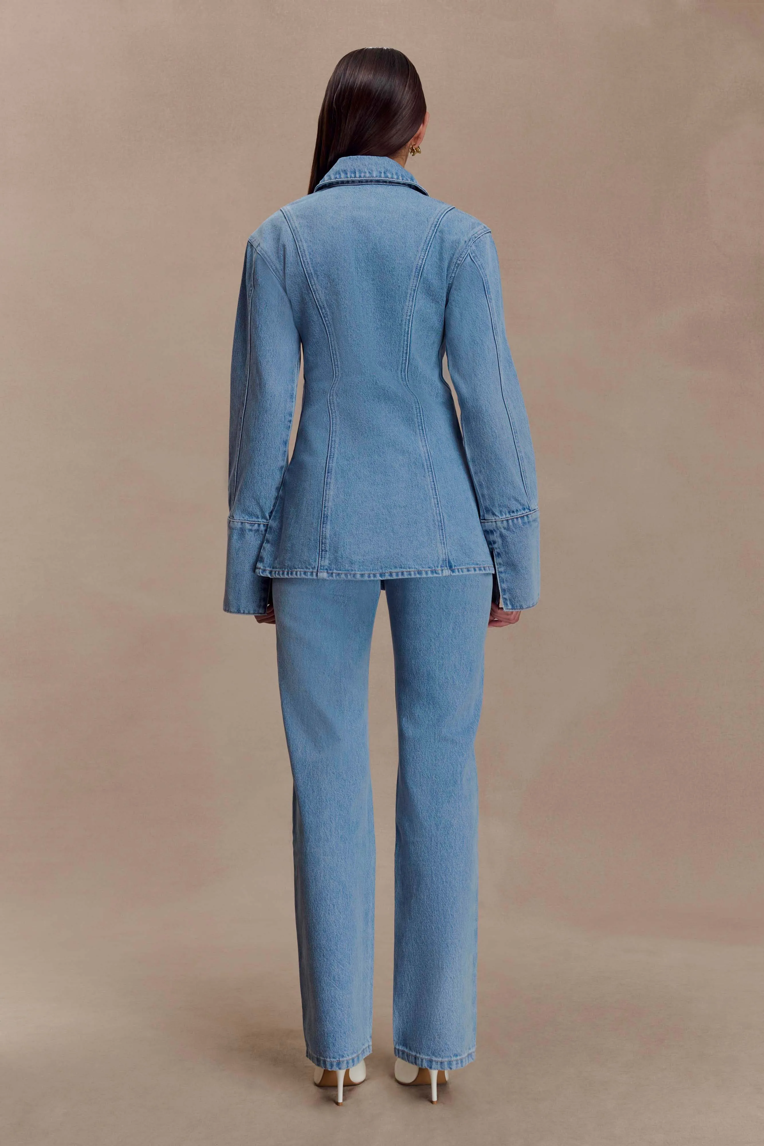 Comfy Flex Janine High Waisted Straight Leg Jeans - Classic Blue