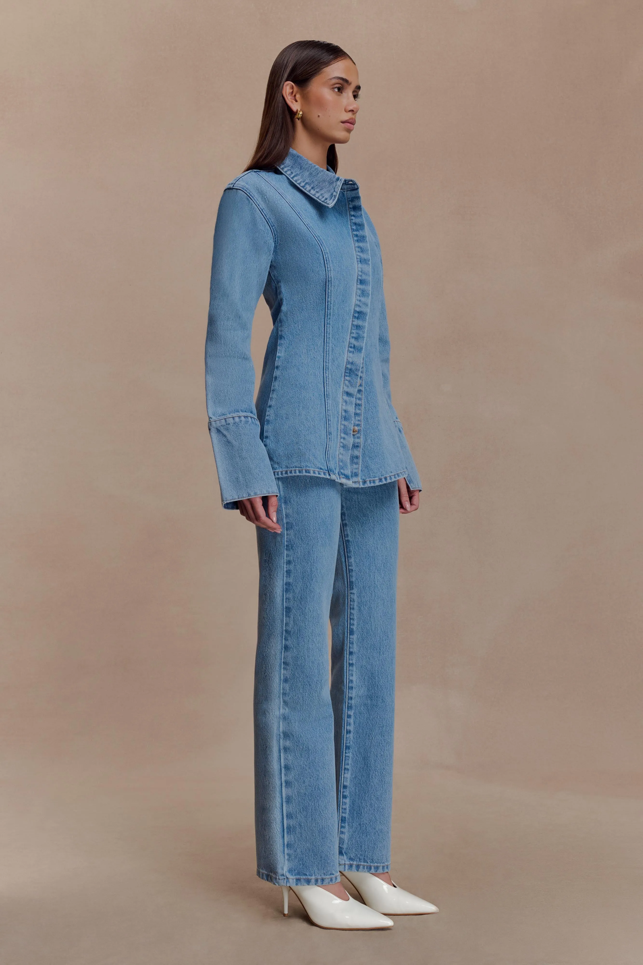 SecureClosureSystem Janine High Waisted Straight Leg Jeans - Classic Blue